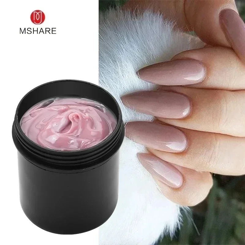 

MSHARE 150ml Jelly Gel Builder Nail Extension Gel Cream Medium Soft Cover Shade Pink White Fast Extending UV Nail Hard Gels