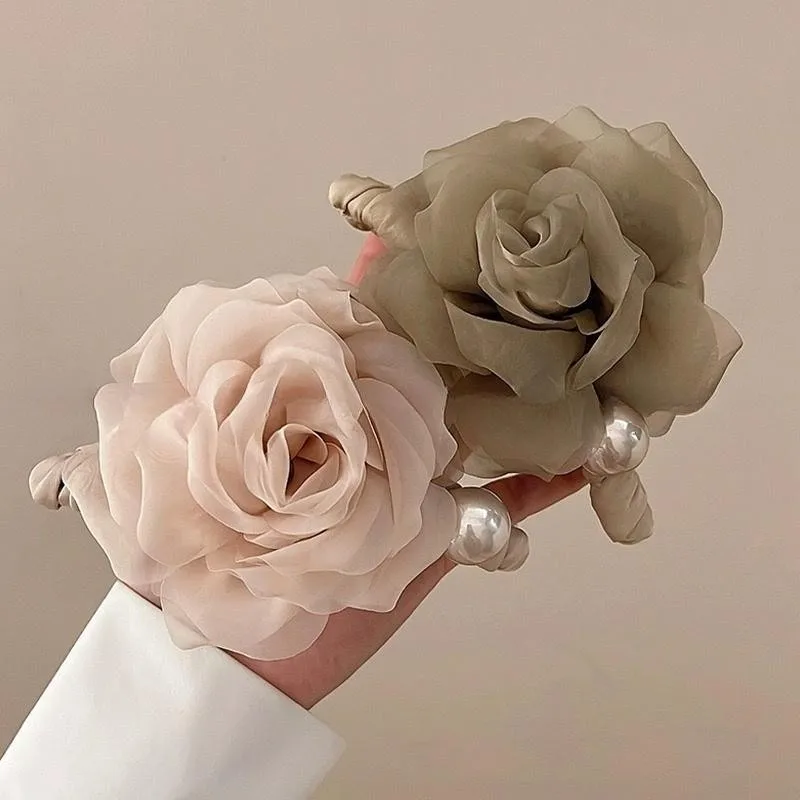 French-Style Gentle Updo Hairpin for the Back of the Head High-End Chiffon Bow Clip Women's Hair Accessories