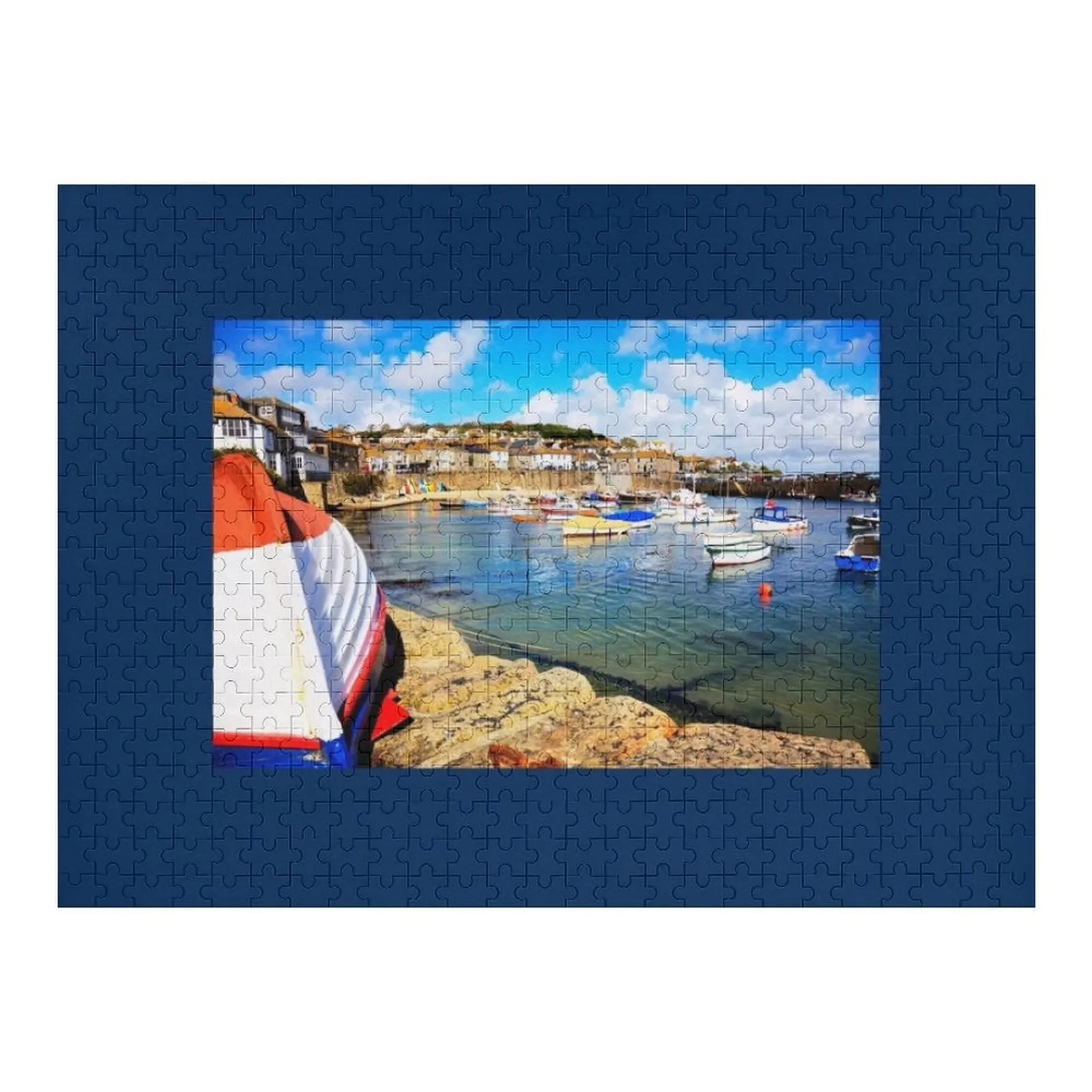 

Mousehole Harbor, Cornwall, UK Jigsaw Puzzle Scale Motors Customized Kids Gift Puzzle