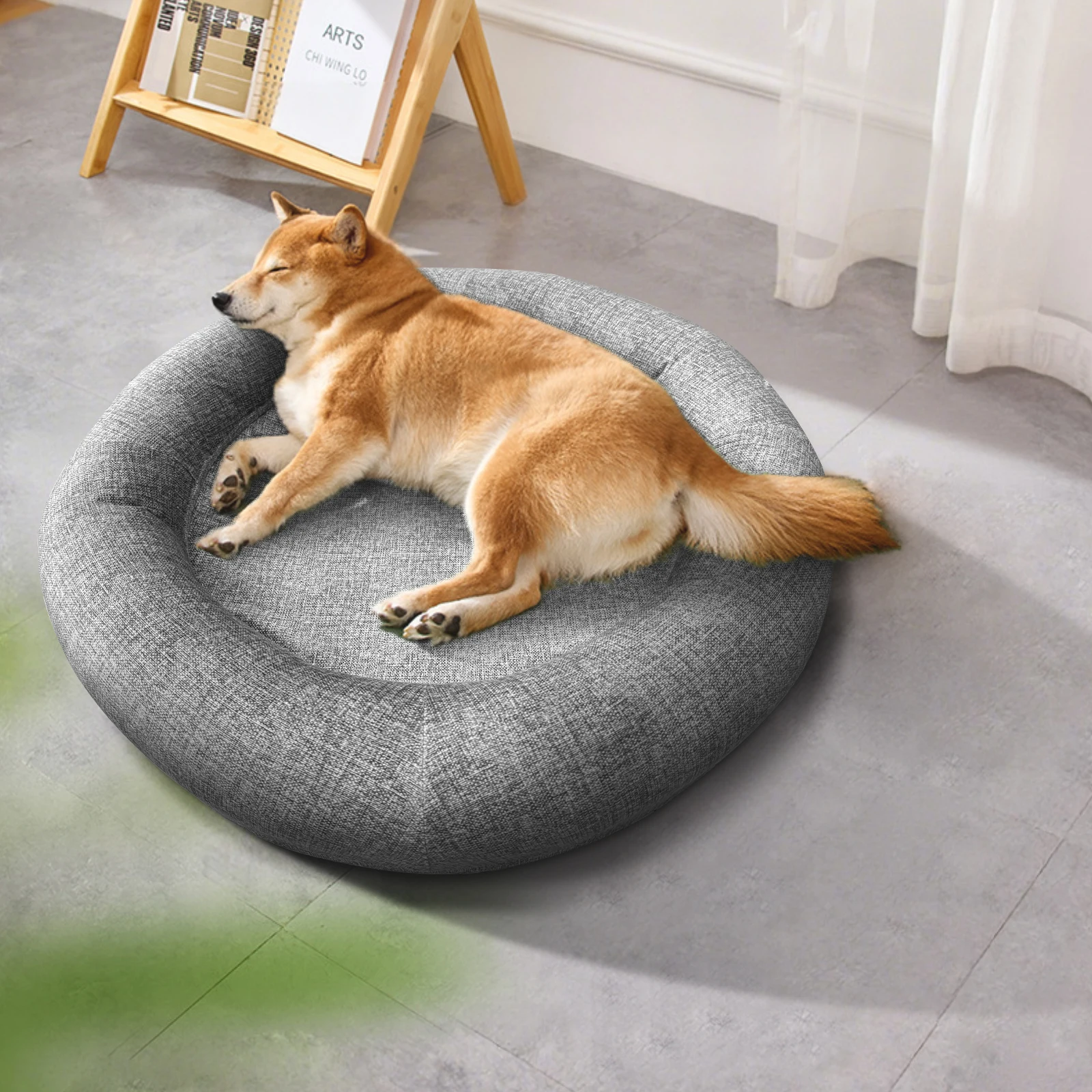 

Wholesale Large Round Oval Removable Crystal Velvet Cover Washable Pet Nest Cat Dog Bed Cushion