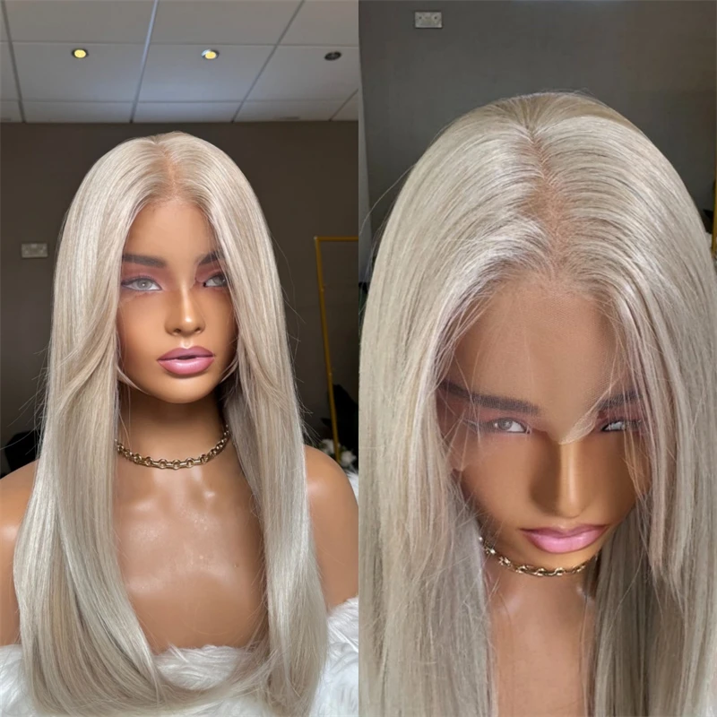 

Synthetic HD Lace Front Wig Women’s Wigs Flawless Layered Creamy Platinum Blonde Lace Rootle Wig Party Daily Cosplay Straight