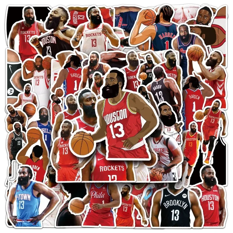 50pcs Basketball James Harden Sticker Luggage Water Cup Stationery Mobile Phone Scooter Laptop Refrigerator Decoration Sticker