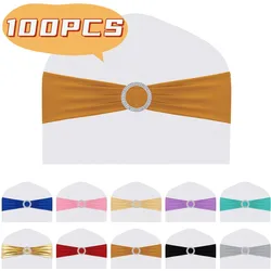 Spandex Chair Sashes Premium Stretch Chair Cover Band with Buckle Universal Elastic Chair Ties for Wedding Party Ceremony Decor
