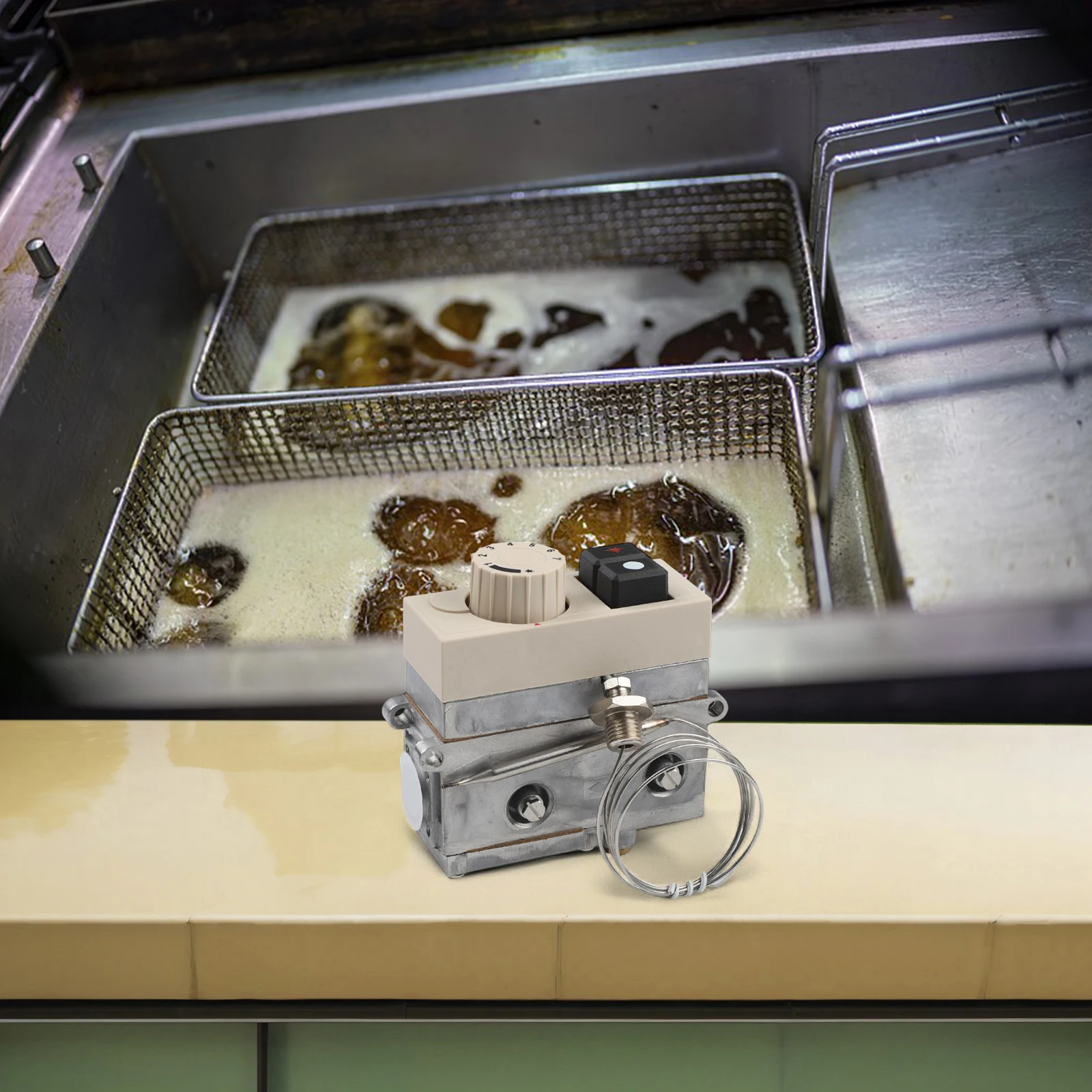 Commercial Fryer Thermostat Temperature Control Valve Replacement Thermostat Stable Performance Thermostat Steam Cooker