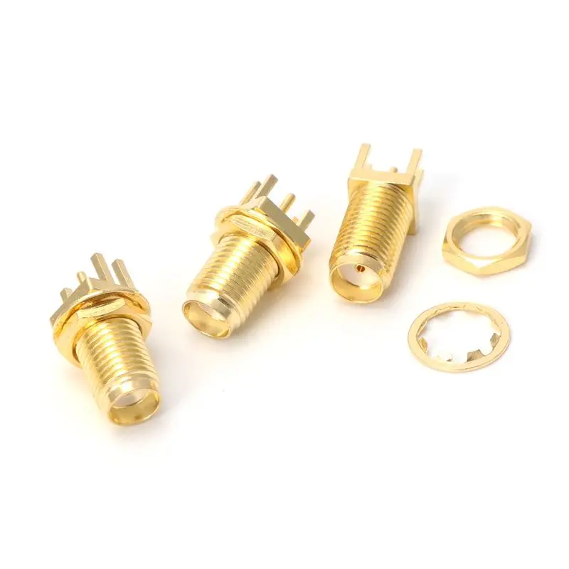 SZYA 10pcs End for Launch PCB Mount Mount SMA Female Jack Straight RF Connector Adapt