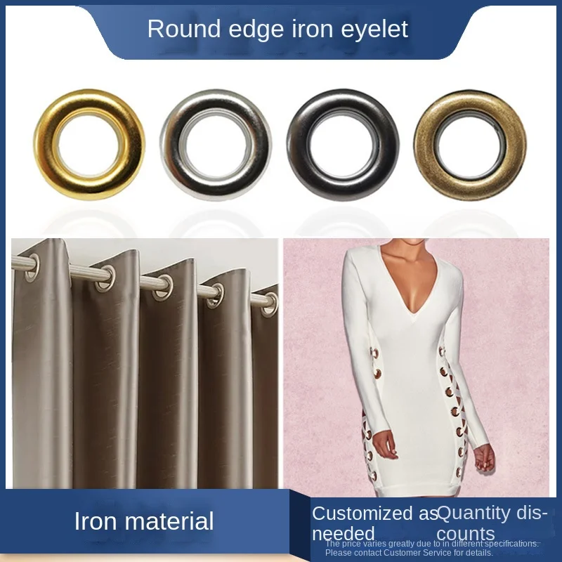Round edge iron eyelet button 1.5-40mm shoelace button clothing decorative button fixing eyelet rivet