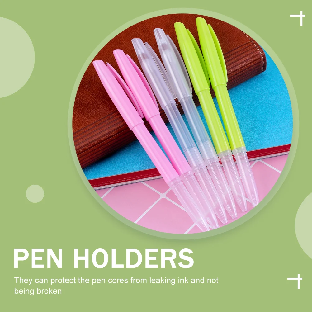 

50 Pcs Pen Holder Empty Clear Pens Holders for Blank Fillable Tube Shells Gel Plastic Office