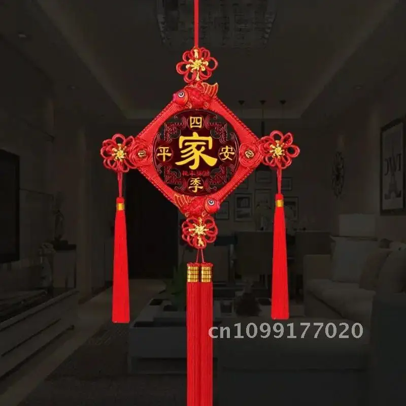 ห้องแบบดั้งเดิมแขวนพู่เครื่องประดับตกแต่งพื้นหลังทีวีผนังสไตล์จี้ติดตั้งเทศกาล Living ฤดูใบไม้ผลิจีน