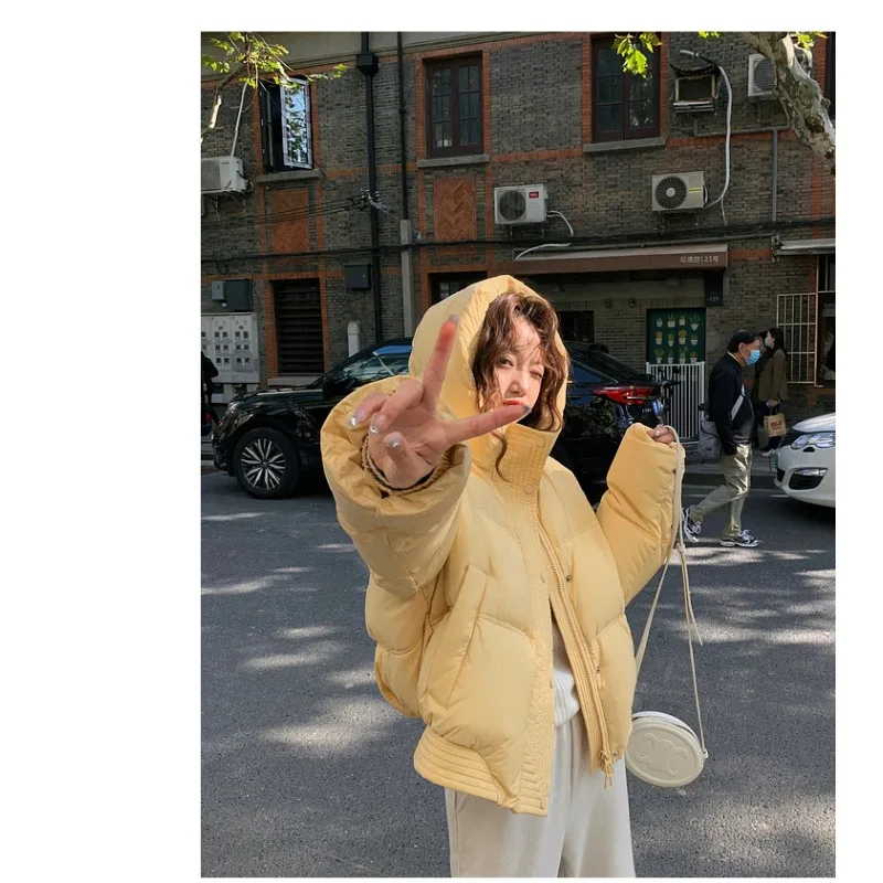 

Зимняя короткая хлопковая куртка сезона 2025 года, женская модная куртка в корейском стиле, длинное пальто обычного типа