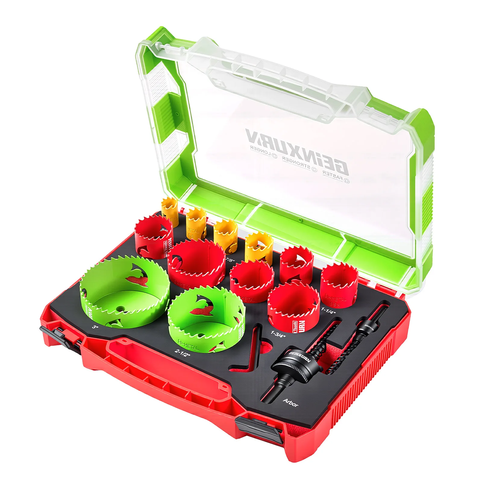 

Geinxurn 12PCS Hole Saw Set, Multi-Size Shark Tooth Blade, High Hardness Blade Rapid Chip Removal Stable Drilling for Wood Metal