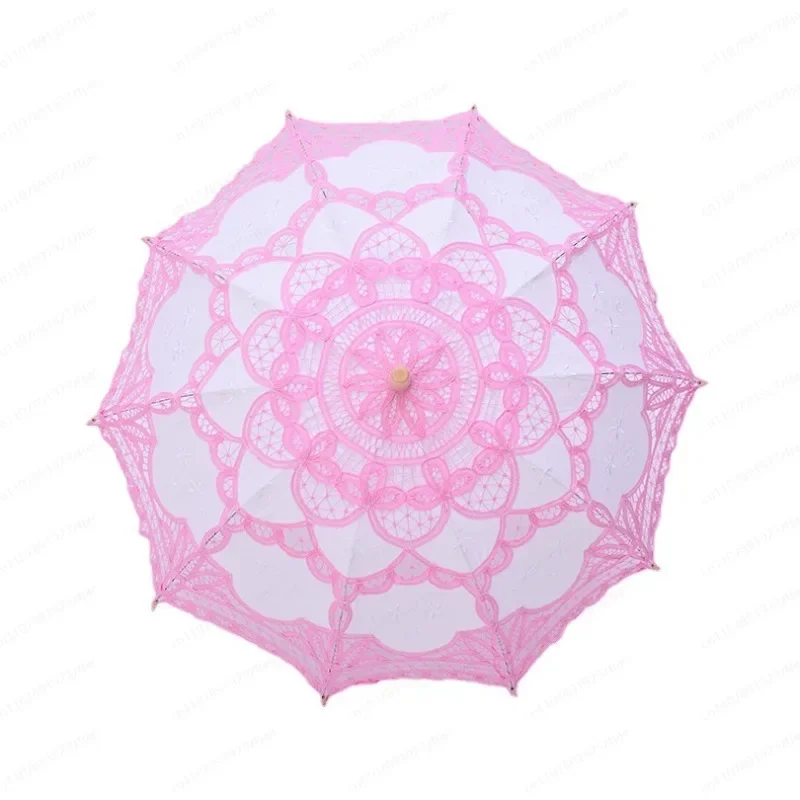 JMZ Umbrella Lace Umbrella Cotton Cloth Wedding Photography Stage Hook Flower Prop Hoisting Parasol for Bride Decor European