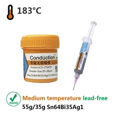 Lead-free Tin Solder Paste No-clean Syringe Liquid Flux Melting Point 183 degrees Soldering iron Repair BGA Welding Flux 30/50g