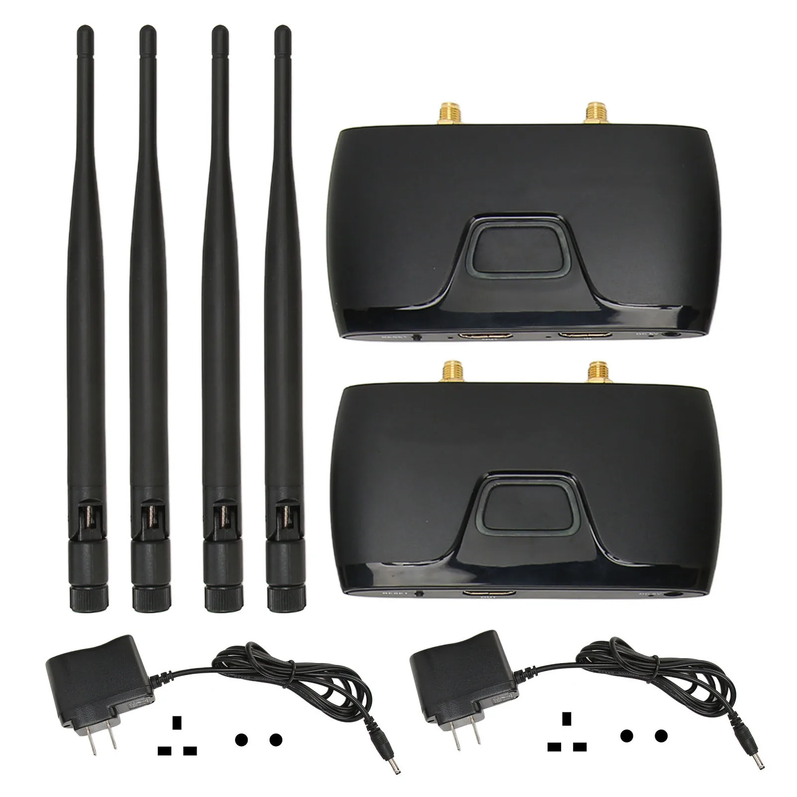 Wireless HD Multimedia Interface Extender 100‑240V AV Transmitter Receiver Full HD 656ft Delayless with Loop Out for Projector