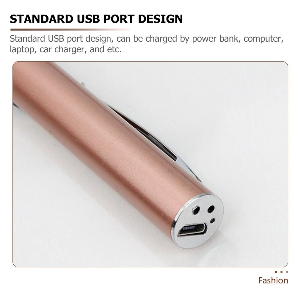 

Medical Inspection Lamp Pen Light USB Rechargeable LED Flashlight Pocket Shaped Torch White Light Metal Material Brightness