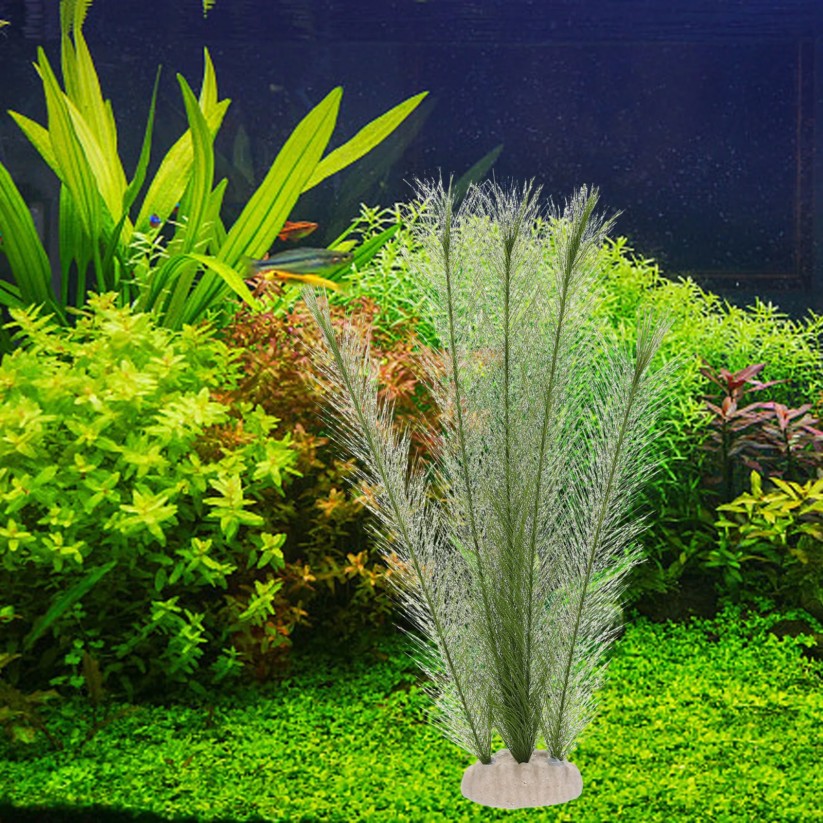 

2Pcs Plastic Aquarium Plants Silk Artificial Fish Tank Decorative Fake Plants for Aquarium Decoration Home Office Decoration