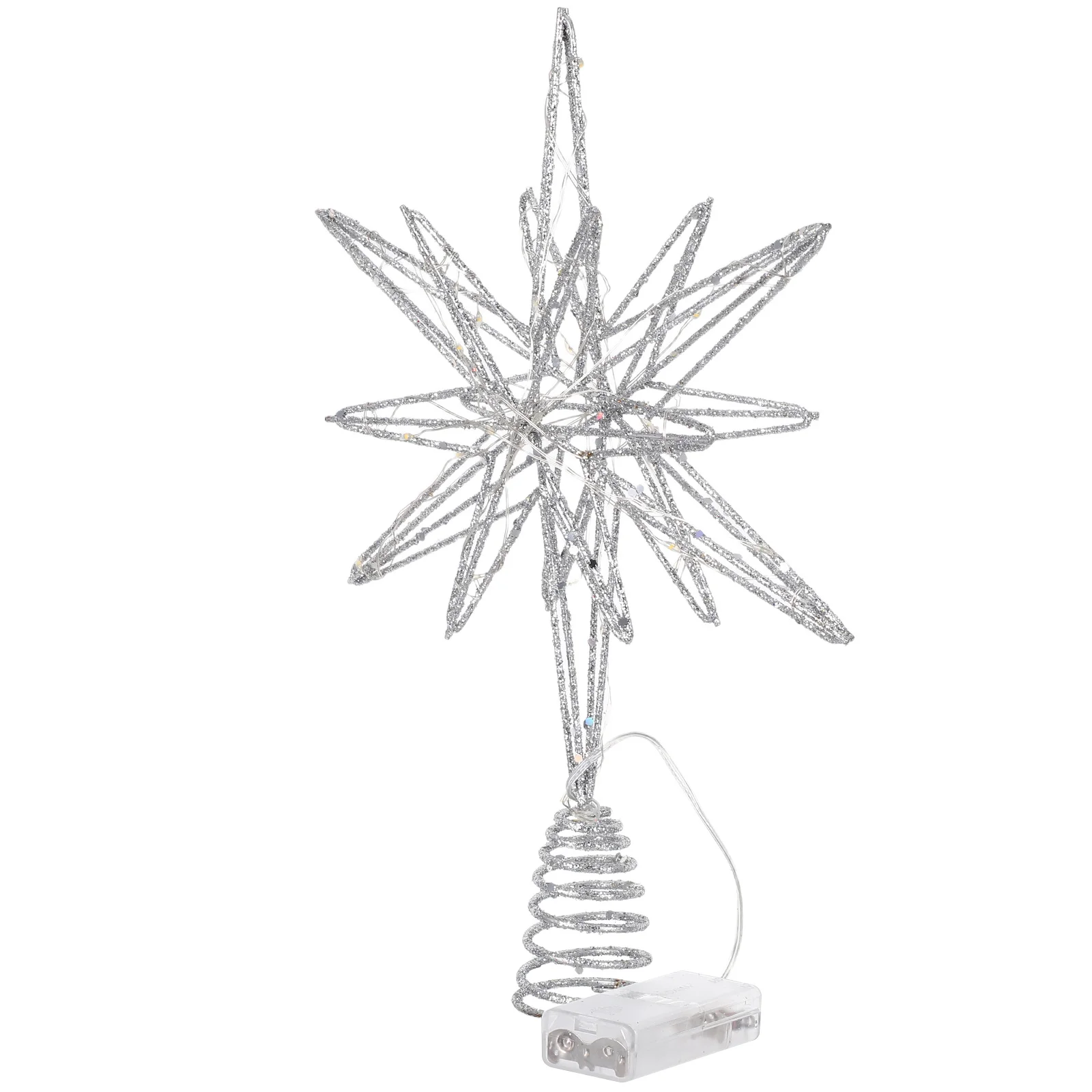 

Christmas Tree Topper Star Lighted 30 LED Decorative Metal Wire Rustic Star for Tree Top Holiday Indoor Festive Decoration
