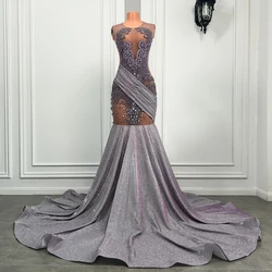 2026 Luxury Lavender Prom Dress for Black Girls Long Mermaid Gown with Diamond Embellishments