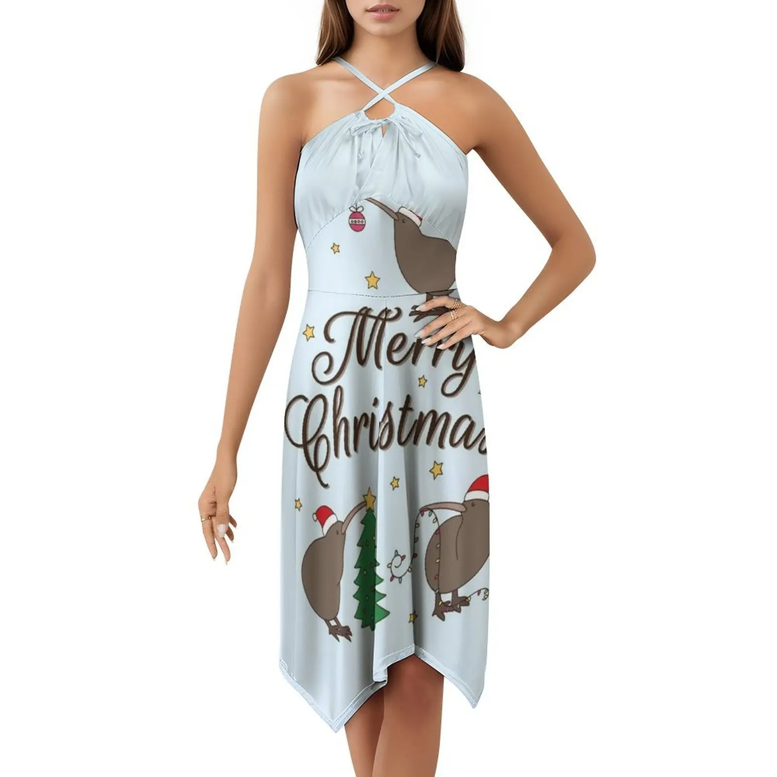 عيد الميلاد الكيوي فستان عطلة مثير للنساء شاطئ حفلة عيد ميلاد فستان قصير كيوي كيوي الطيور كيوي عيد الميلاد ملابس نسائية جديدة #5