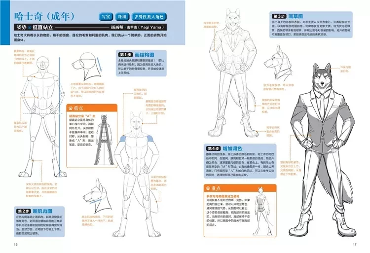 Animal Fantasy Anime Body Structure Art Painting Book Animal homorphic characters Painting Tutorial Book