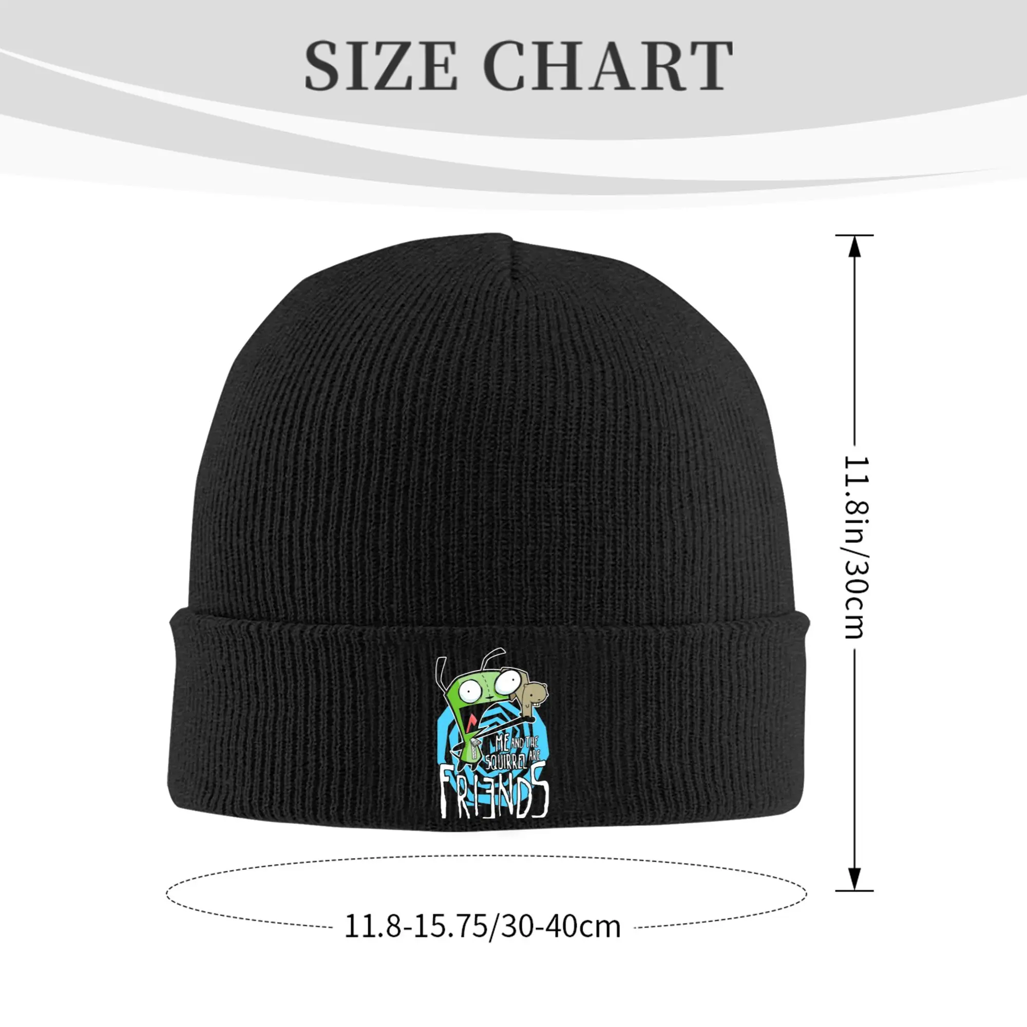 Invader Zim Knitted Hat Women's Men's Beanie Winter Hats Acrylic GIR Hip Hop Melon Cap