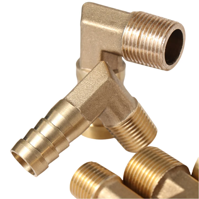 Pagoda  Thread Brass Pipe Fittings Elbowconnector 6 8 10 12 13 14 16mm Hose Barb Connector Tail Thread 1/8 1/4 3/8 1/2 3/4