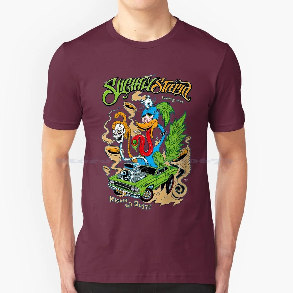 Slightly Stoopidd Hot Rod T Shirt 100% Cotton Tee Classic Car Custom Car Rat Fink Vintage Hot Rods Mighty Car Mods Muscle Car