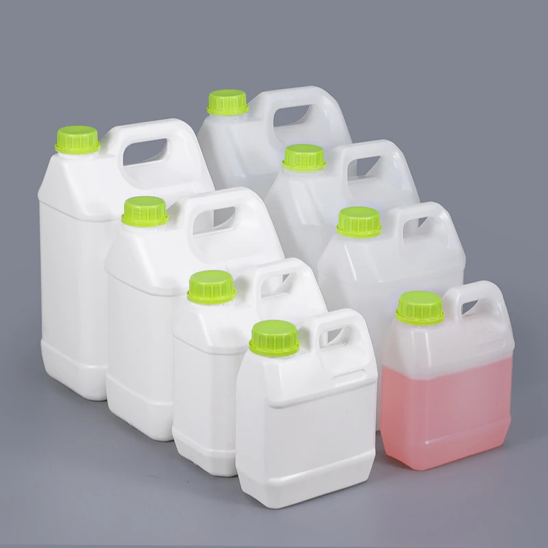 Empty 1L-2.5L Square Plastic Bottle Liquid Jerry Can Food Grade HDPE Container Washing Powder Disinfectant Refillable Bottle