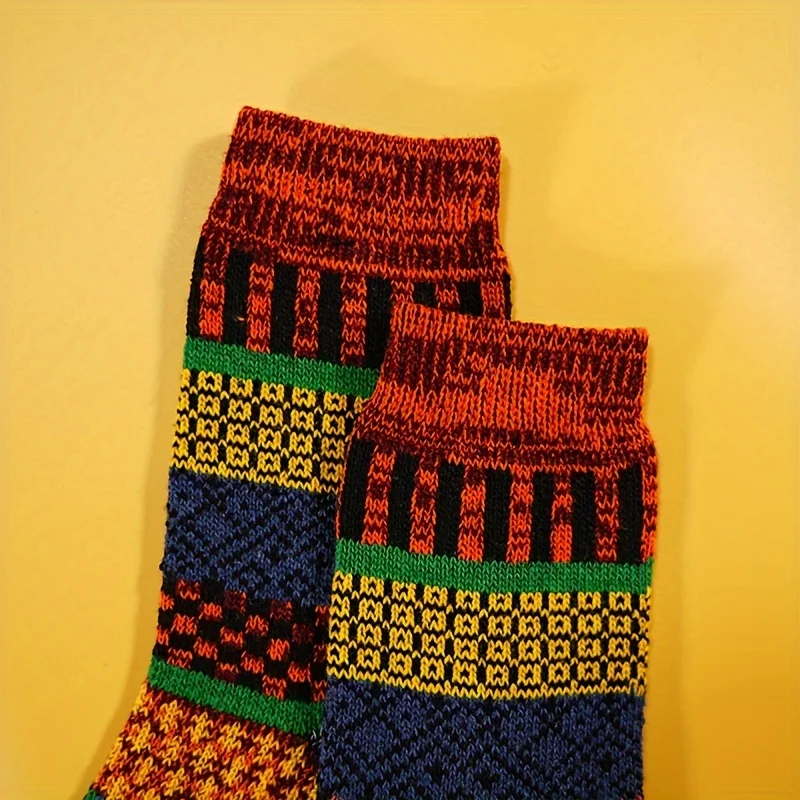 5 أزواج من الجوارب الدافئة والرطوبة لخريف وشتاء |   هدية مثالية للعطلات، جوارب عيد الميلاد