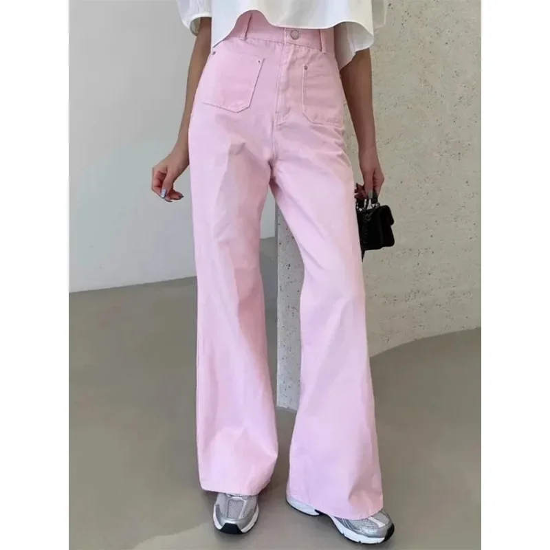 South korea Chic Summer Age-Reducing Elegant High Waist Two Buttons Double Pocket Versatile Slimming Skinny Pants Jeans Women