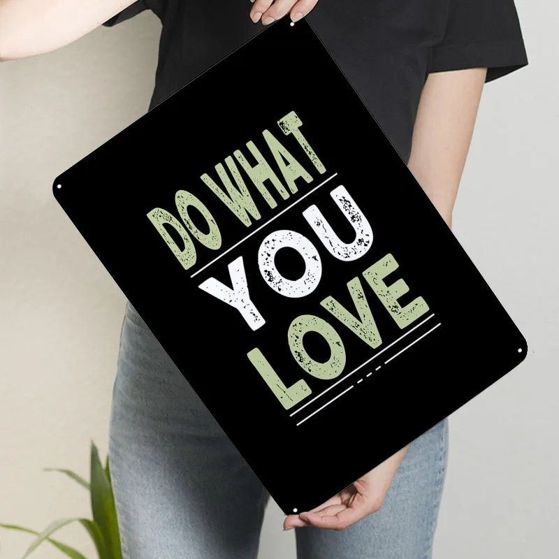 افعل ما تحب اقتباس ملصق معدني لتزيين غرفة الألعاب علامات قصدير معدنية قابلة للتخصيص لتزيين الجدران عناصر ديكور المنزل #3