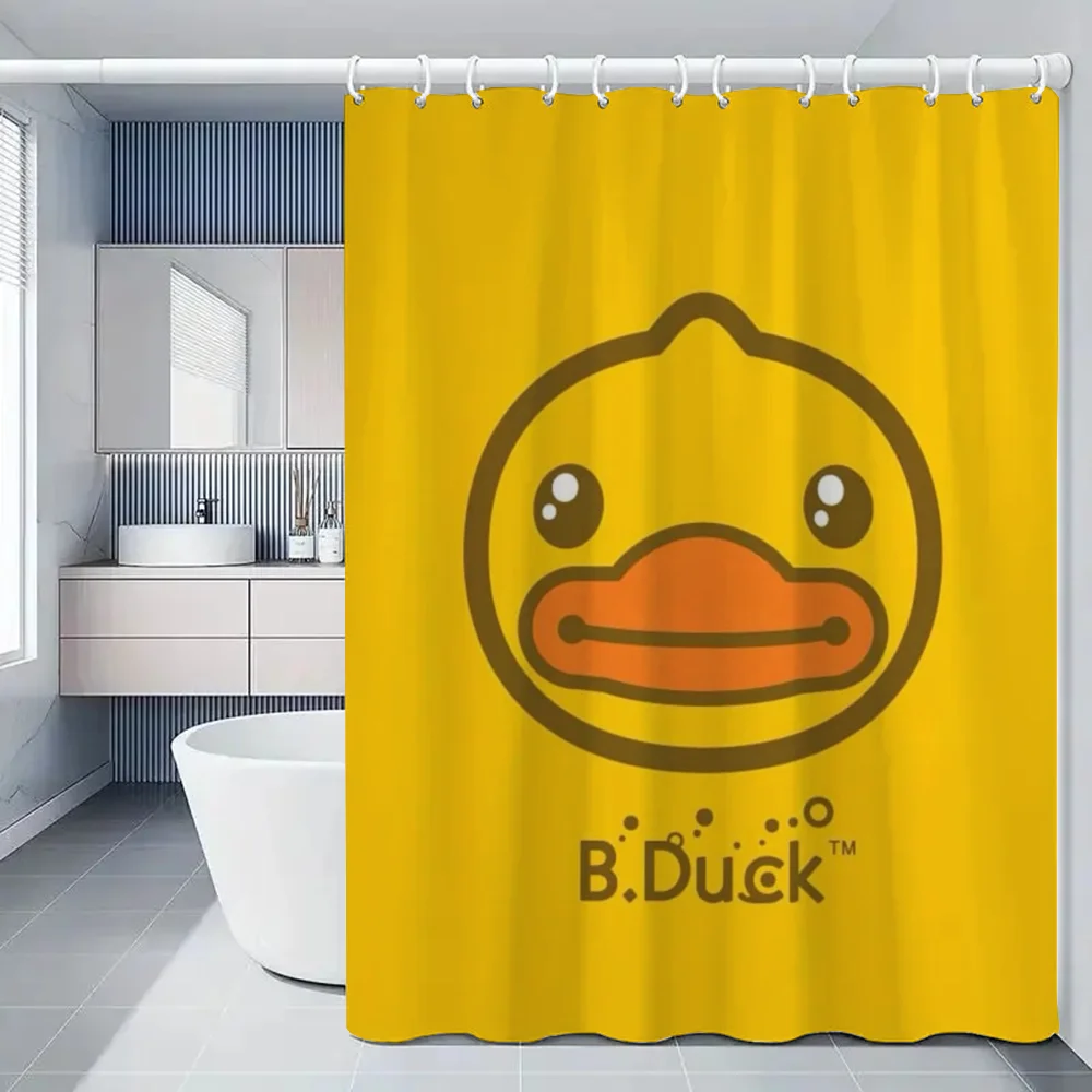 Yellow Duck Curtain for Bathroom Accessories Opaque Curtains Shower Bath Bedrooms Waterproof the Home Fabric Shade Products