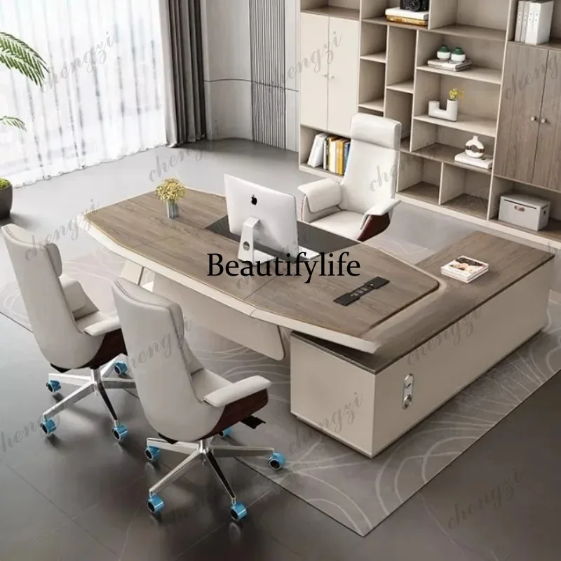 PPP Designer Luxury Office Desk Aesthetic Organizer Writing Adjustable Computer Desk Storage Modern Wooden Mesa Escritorio Furni