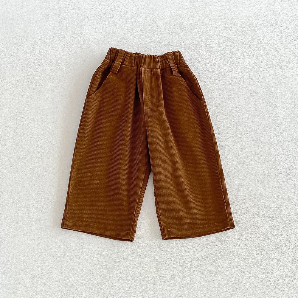 Herbst Kinder Loose Fit Cordhosen Kleinkind Jungen Mädchen Lässige Einfarbige Hosen Kinder Haremshosen Kinder Lange Hosen für den Winter – Detail 8