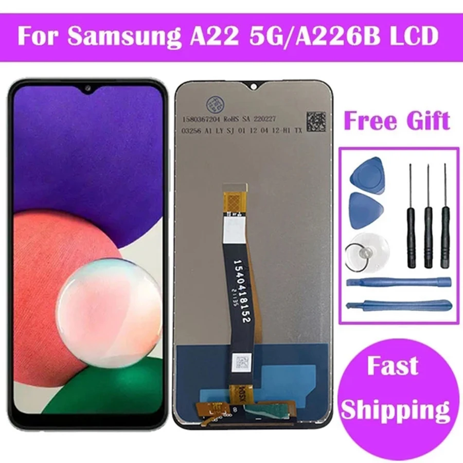 100% Test For Samsung A22 4G LCD SM-A225F Display Touch Screen Digitizer With Frame For Samsung A22 5G SM-A226B LCD Screen