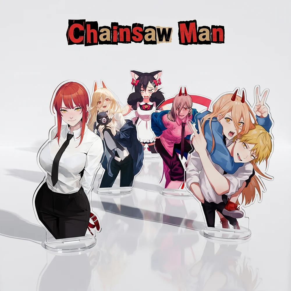 

Anime Chainsaw Man Makima Denji Power Reze 15CM Double sided HD Printing Acrylic Stand keychain Cosplay Desk Decor Collect gifts