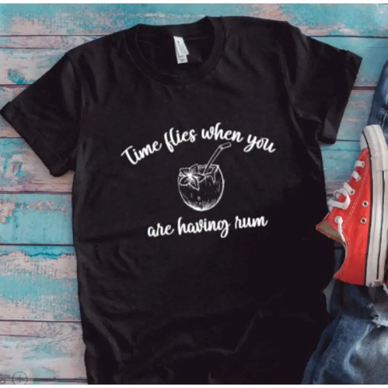 

Time Flies When You Are Having Rum Black T Shirt