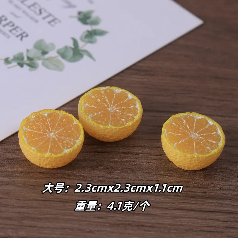 3pcs Mini Half Cut Lemon Fruit Lemon Juice Model Resin Miniature Accessories Handmade Desktop Decor Dollhouse Micro Scene Props