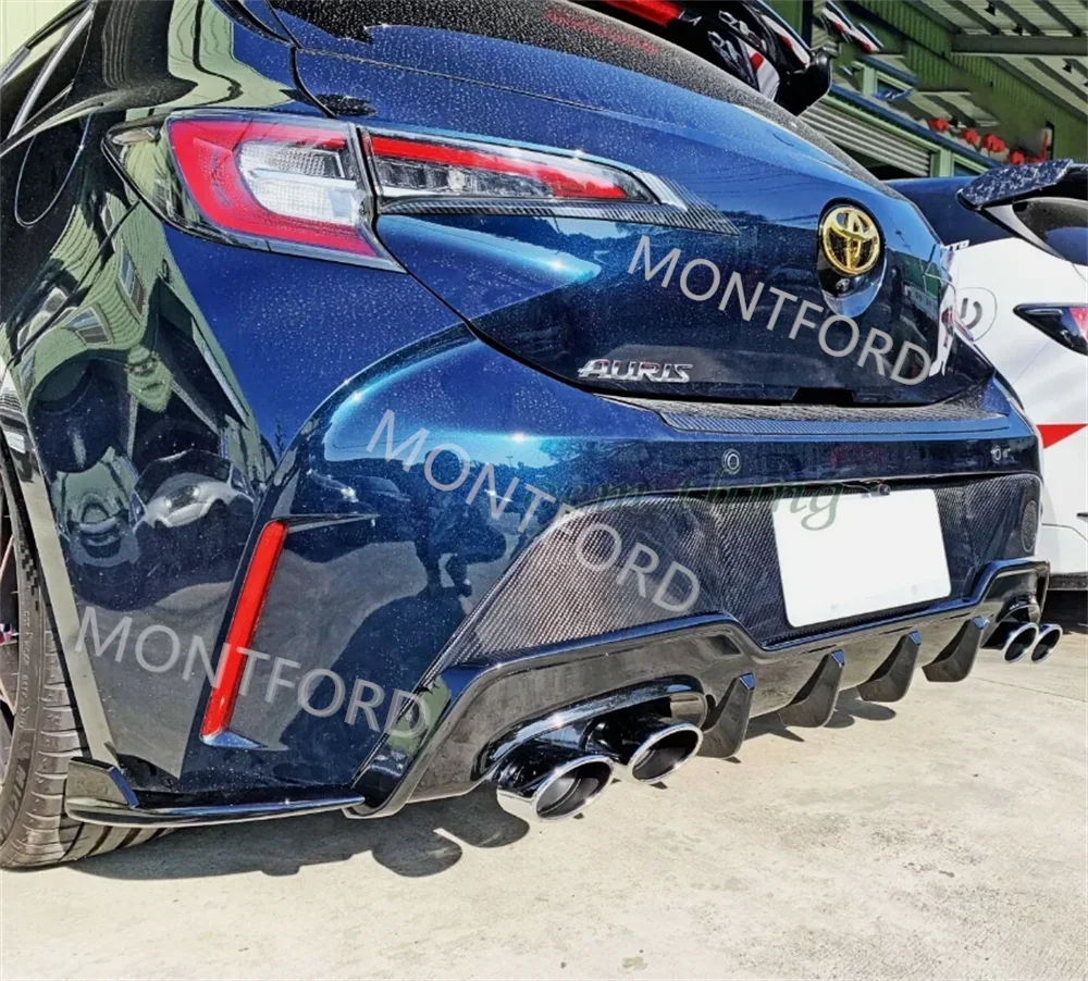 For Toyota Corolla Hatchback E210 2019-2024 Carbon Fiber Rear Diffuser Bumper Spoiler Guard Protector Skid Plate Cover 3PCS - view 3