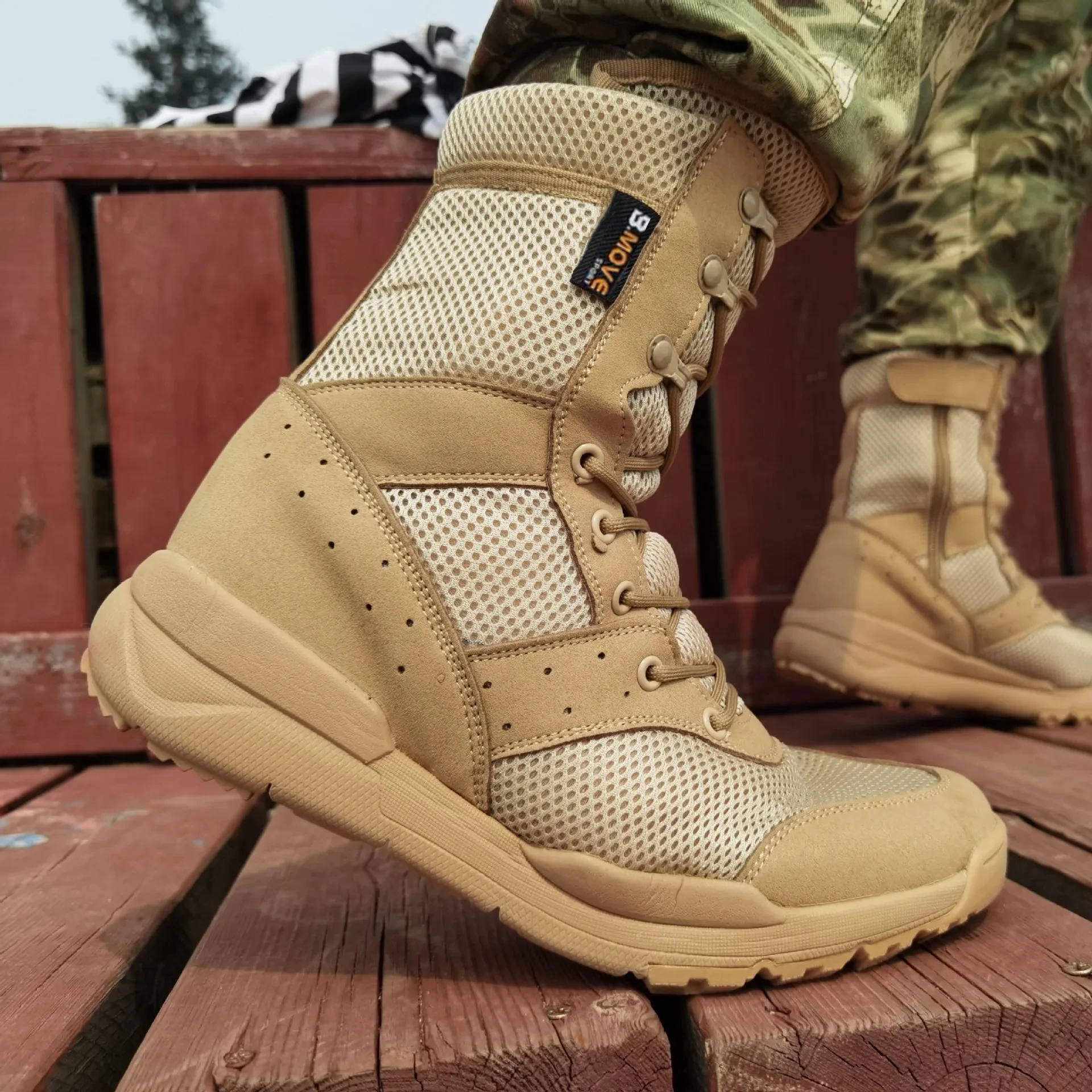 Botas de combate ultraligeras con cremallera para hombre y mujer, zapatos de escalada al aire libre transpirables, botas tácticas militares para