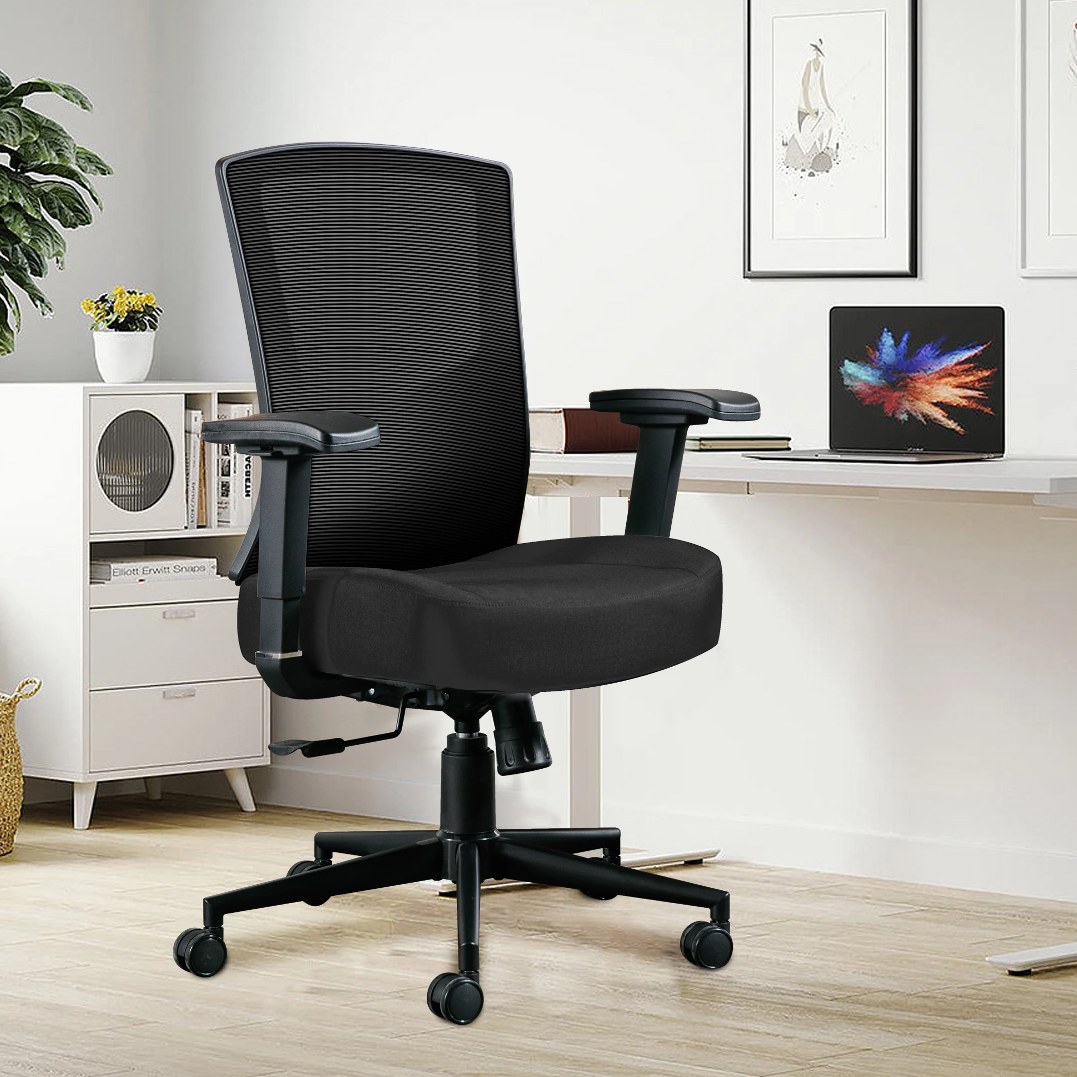 Office Chair Ergonomic 200KG Desk Chair High Back Ergonomic Chair Swivel Chair has 2D Adjustable lumbar support, 105 ° Swings Computer Chair Mesh Chair