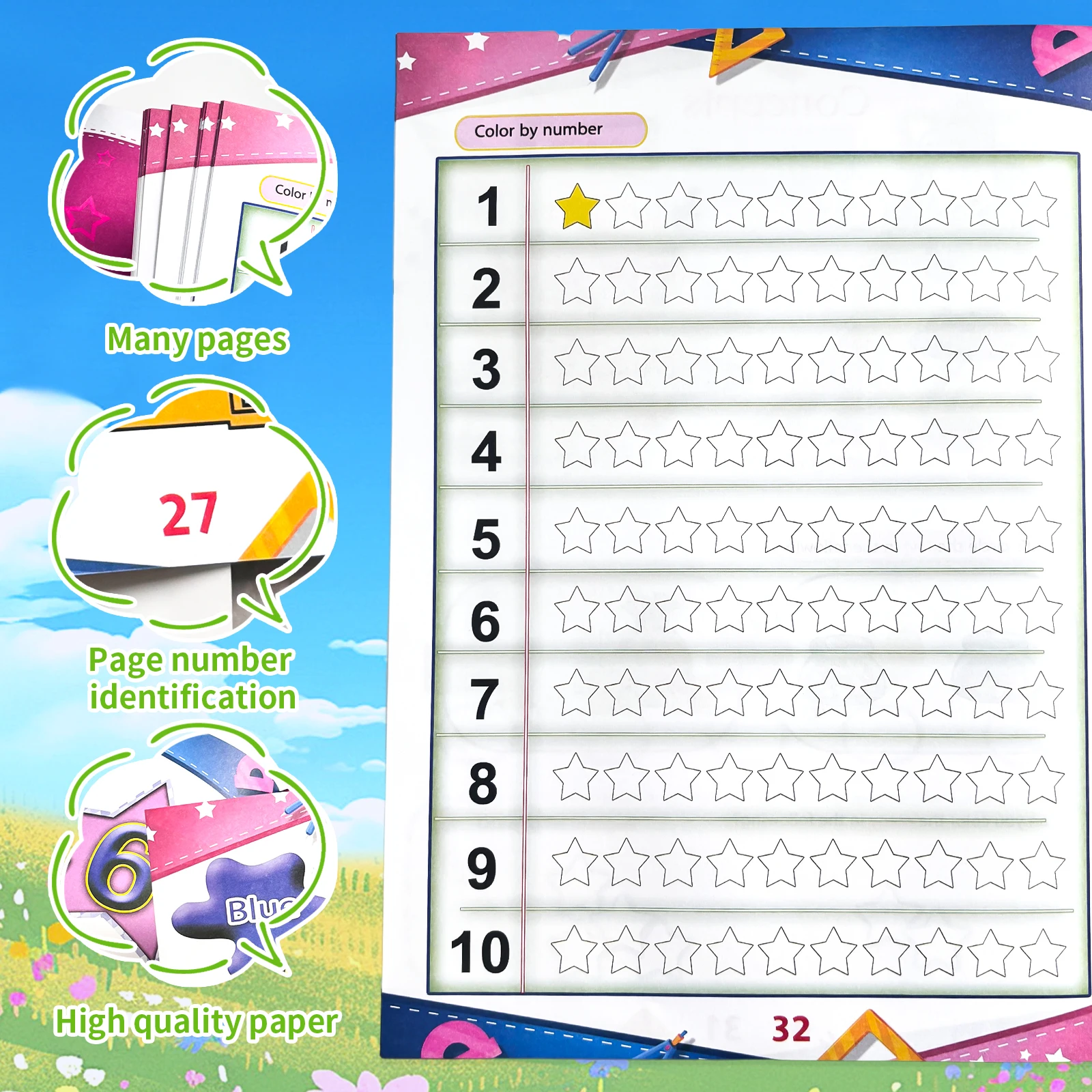 Fun Mathematics Color Picture Books Coloring Books Children's Coloring Books Copybooks Improve Concentration Educational Learn