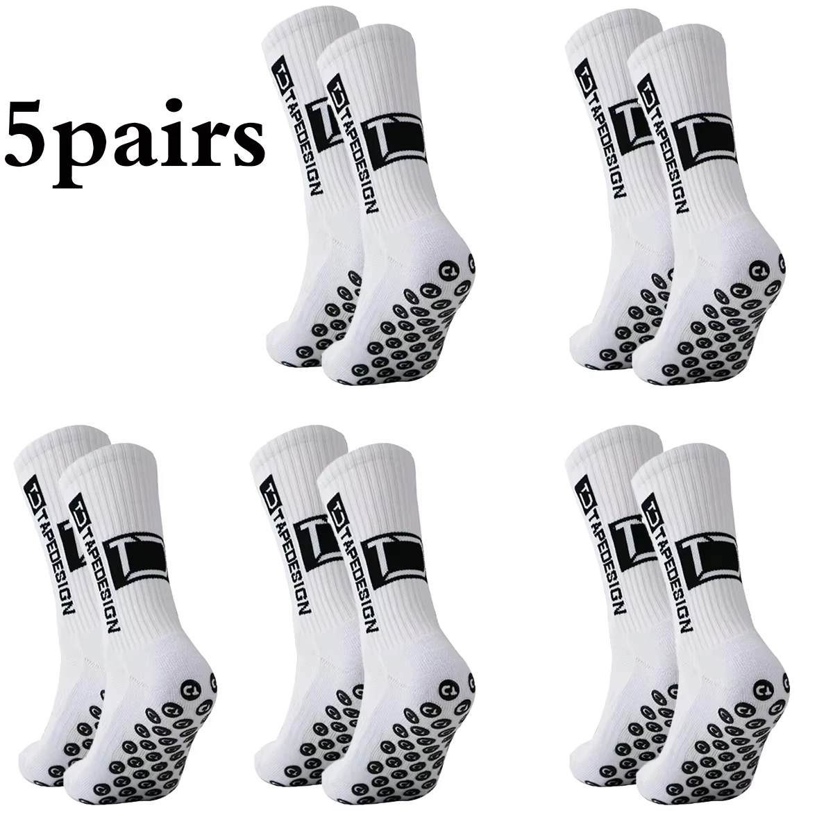 Men's Socks Soccer Non Skid Ball Socks Anti Slip Non Slip Pads for Football Basketball Sports Socks,3/5 Pairs