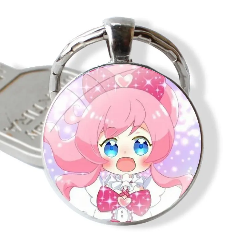 Momoyama Mirai Moegi Emo Aoba Rinka Sara Akagi Anna Keychain Handmade Glass Cabochon Key Ring Holder Pendant Key Chains