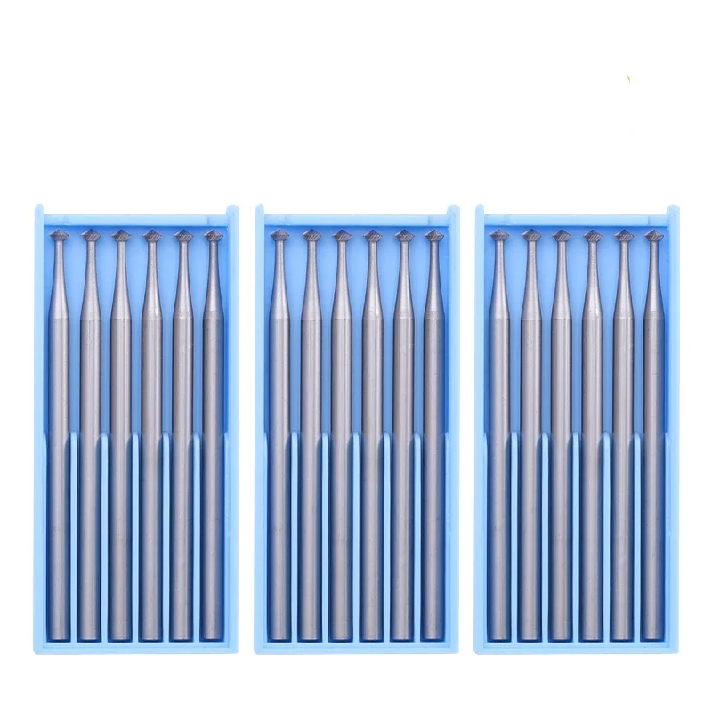 2.35mm Handle Diameter 6pcs Tungsten Steel Burs Engraving Carving Knife Jewelry Tools Thick Perforated Drill Manual