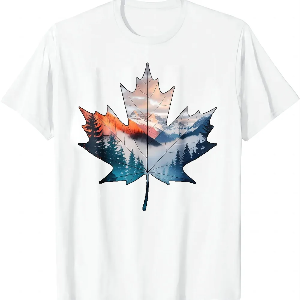 Canada Day Maple Leaf Wilderness Outdoor Nature Canadian T-Shirt Short Sleeve Tee Summer Casual T Shirt Camiseta Streetwear