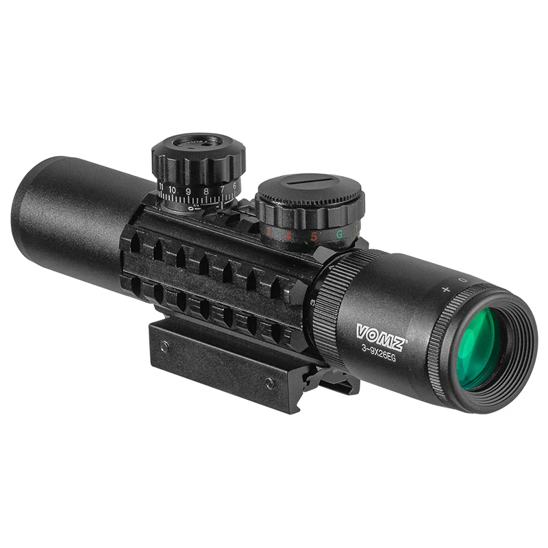 Imagem -04 - Vomz-visão Óptica Iluminada Tactical Riflescope 3-9x26 Hunting Scope Vermelho e Verde 11 mm 20 mm Picatinny Rifle Air Gun