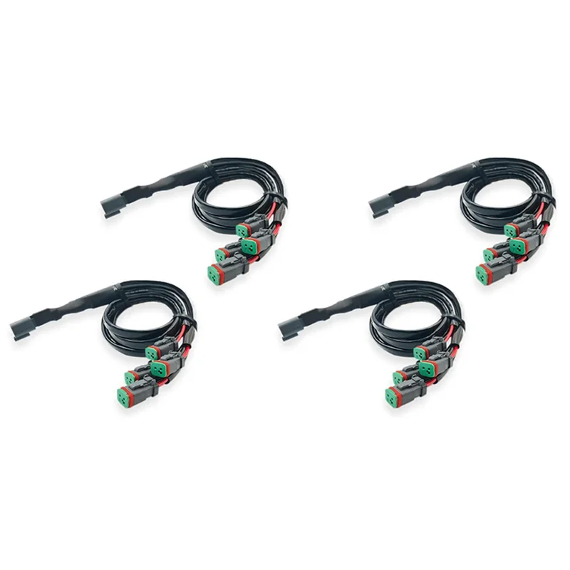 

2X 2 Lead 4 In1 Deutsch Dual Outputs DT DTM Female Connector Socket Adapters For LED Fog Light LED Pod Lights
