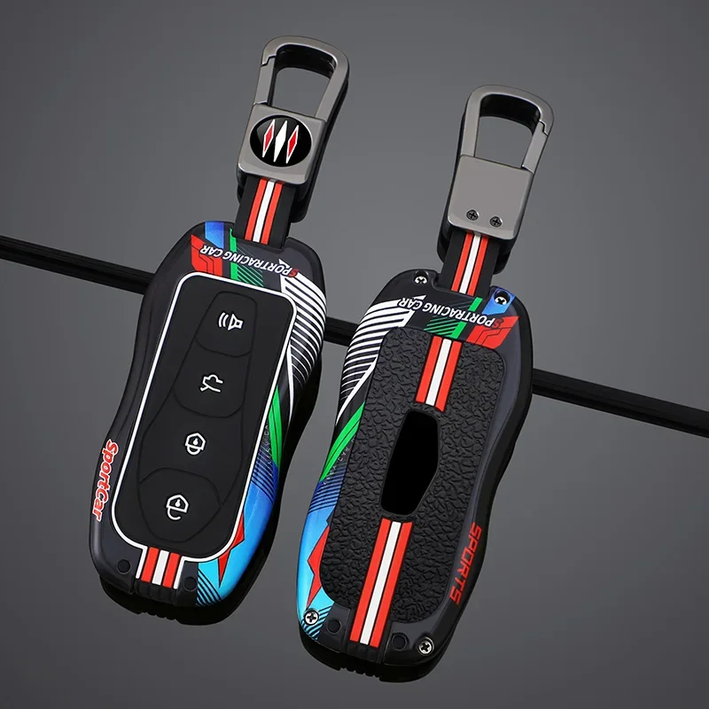 

Racing style Metal Car key case cover shell for Geely Azkarra Tugella FY11 Atlas Pro New Emgrand GS X6 SUV EC7 2019 2020