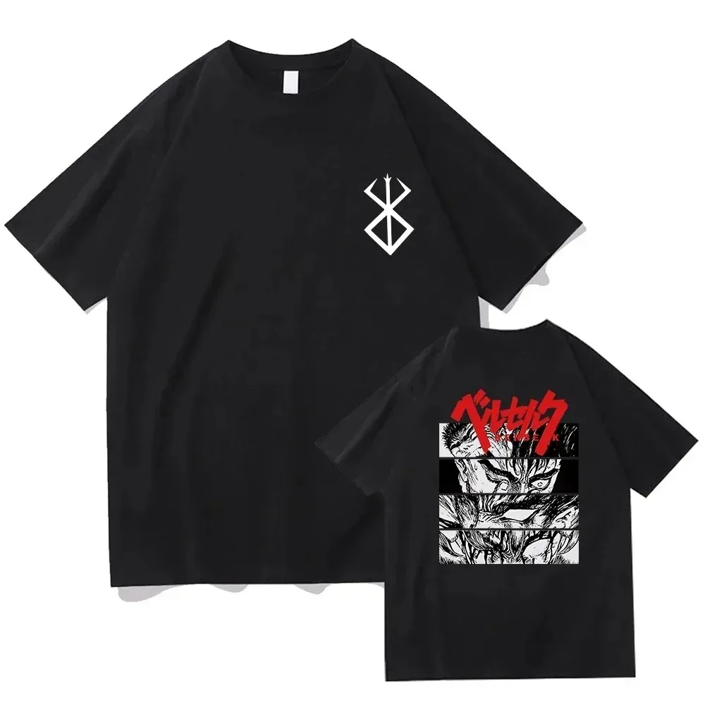 Berserk T-shirt Guts Funny T-shirt Men Cool Manga Japanese Anime Women Cotton Harajuku Manga Hip-hop Oversized T-shirt