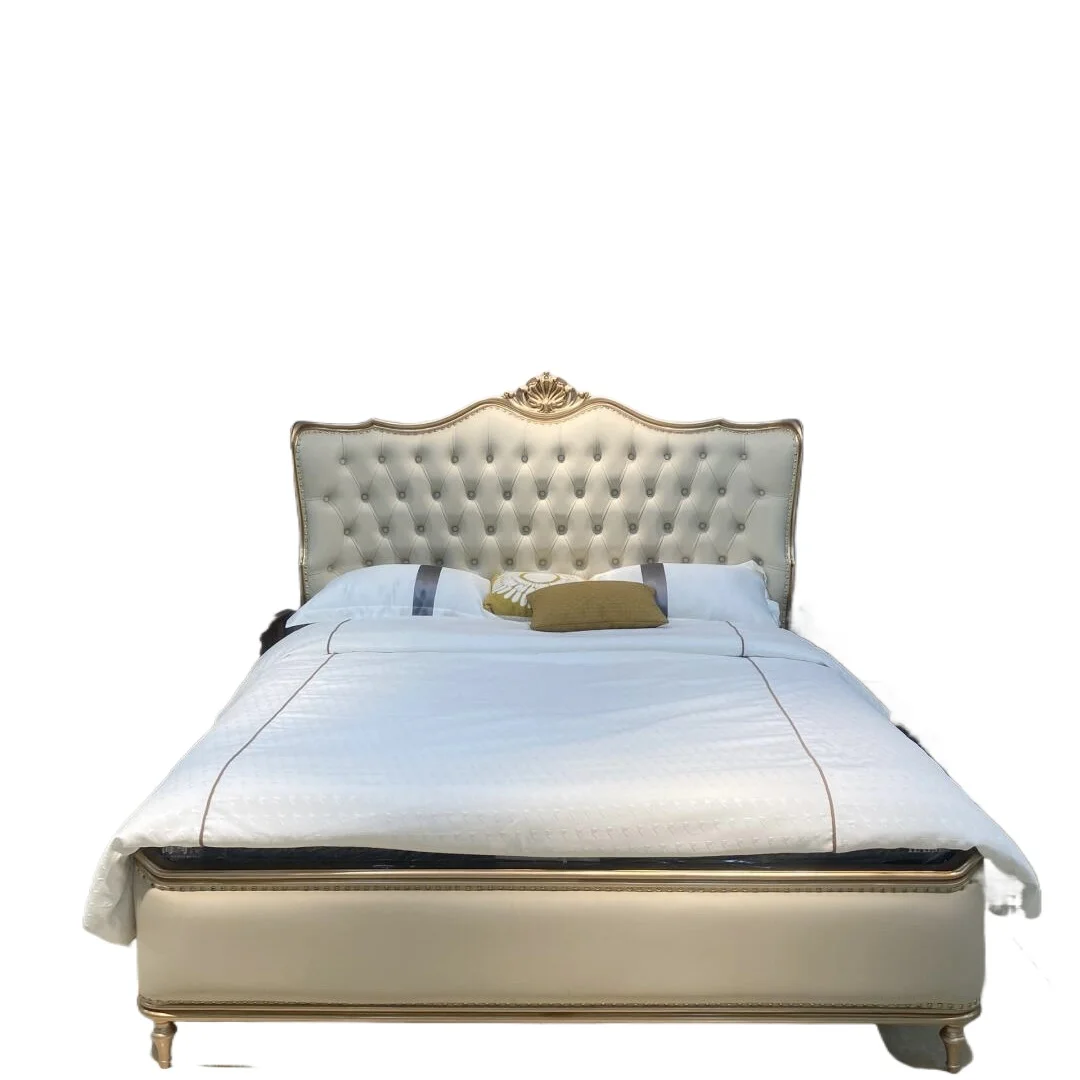 

Американская легкая роскошная кровать из цельного дерева, двуспальная кровать 1,8 метра, мягкая кровать принцессы с высоким ящиком для хранения вещей в главной спальне